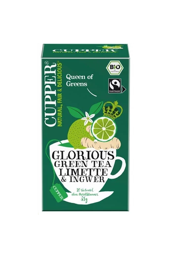 CUPPER Zöld bio tea Gömbér & Lime bio tea
