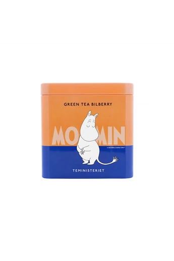 MOOMIN Zöld tea Feketeáfonya tea Fémdobozos szálas tea